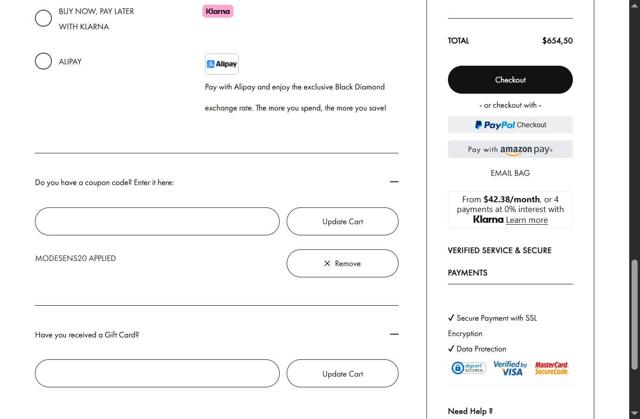 Scarosso checkout page showing Scarosso promo code box | Screenshot taken by SimplyCodes community member on Sep 4, 2025