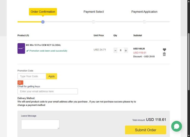 SCDKey checkout page showing SCDKey coupon code box | Screenshot taken by SimplyCodes community member on Jul 15, 2025