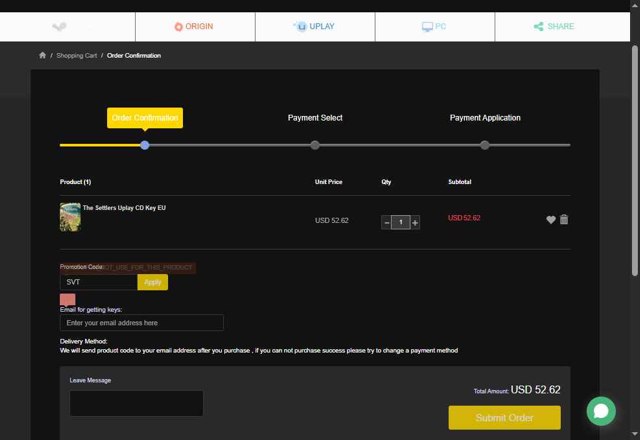 SCDKey checkout page showing SCDKey coupon code box | Screenshot taken by SimplyCodes community member on Jul 15, 2025