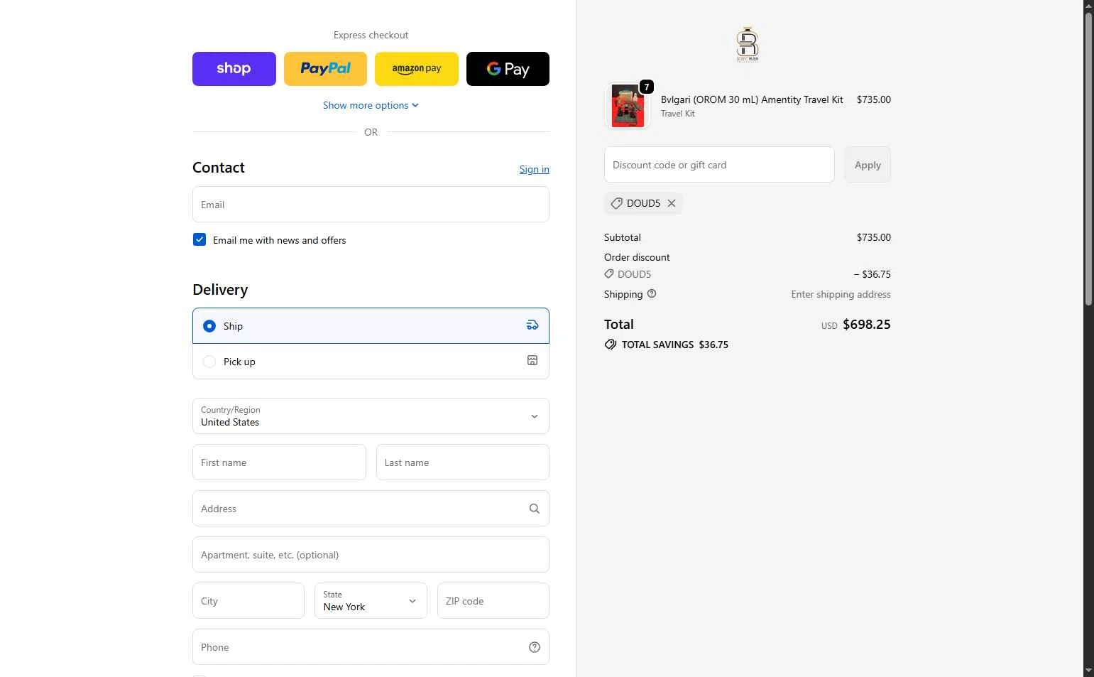Scent Rush checkout page showing Scent Rush discount code box | Screenshot taken by SimplyCodes community member on Oct 31, 2025