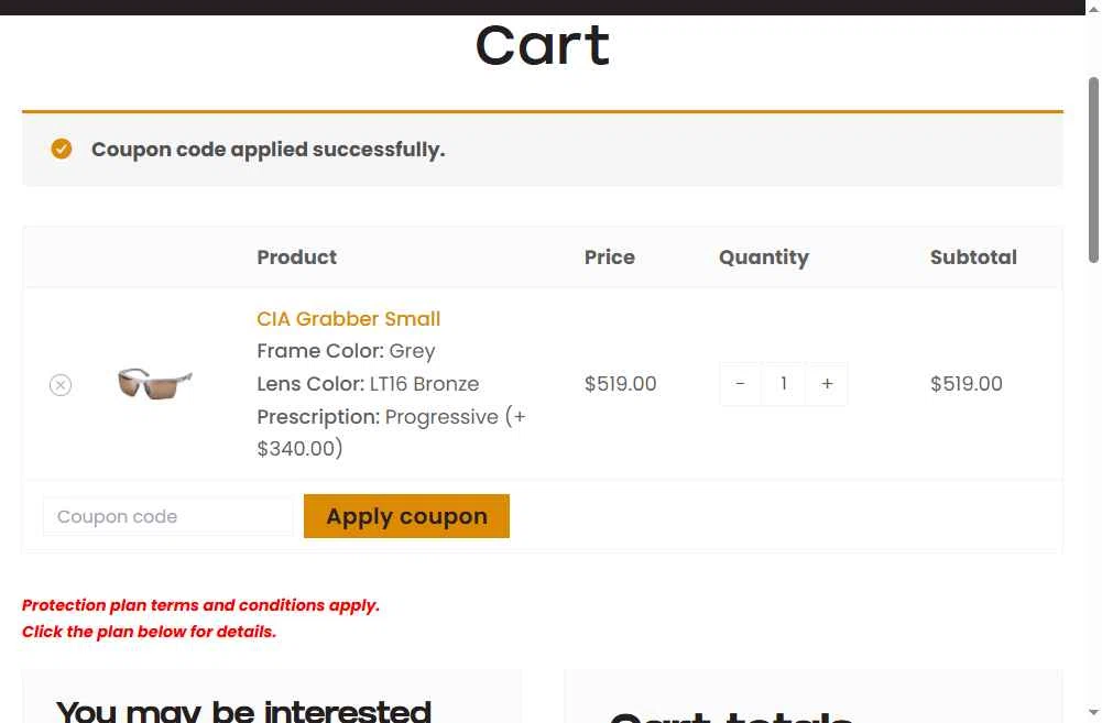 Scheyden Precision Eyewear checkout page showing Scheyden Precision Eyewear promo code box | Screenshot taken by SimplyCodes community member on Dec 15, 2025