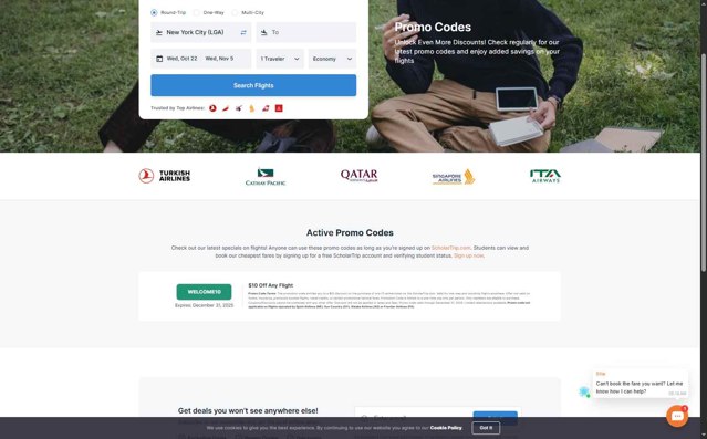 ScholarTrip checkout page showing ScholarTrip promo code box | Screenshot taken by SimplyCodes community member on Aug 23, 2025