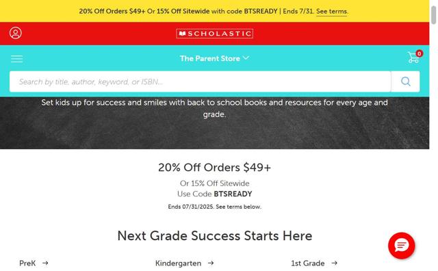 The Scholastic Teacher Store checkout page showing The Scholastic Teacher Store promo code box | Screenshot taken by SimplyCodes community member on Jul 28, 2025