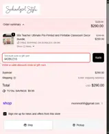 SchoolgirlStyle coupon verification screenshot