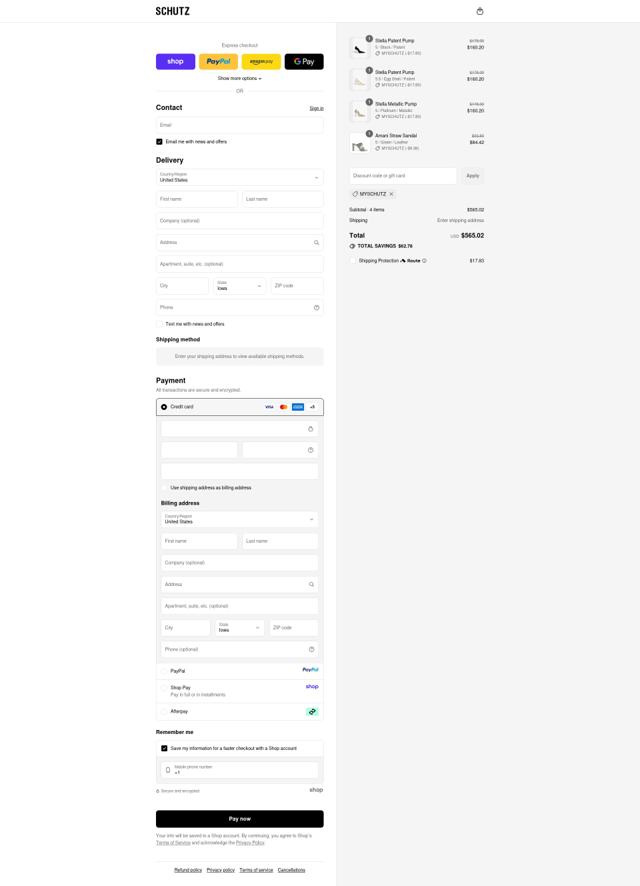 Schutz checkout page showing Schutz discount code box | Screenshot taken by SimplyCodes community member on Sep 13, 2025