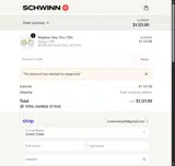 Schwinn Bikes coupon verification screenshot