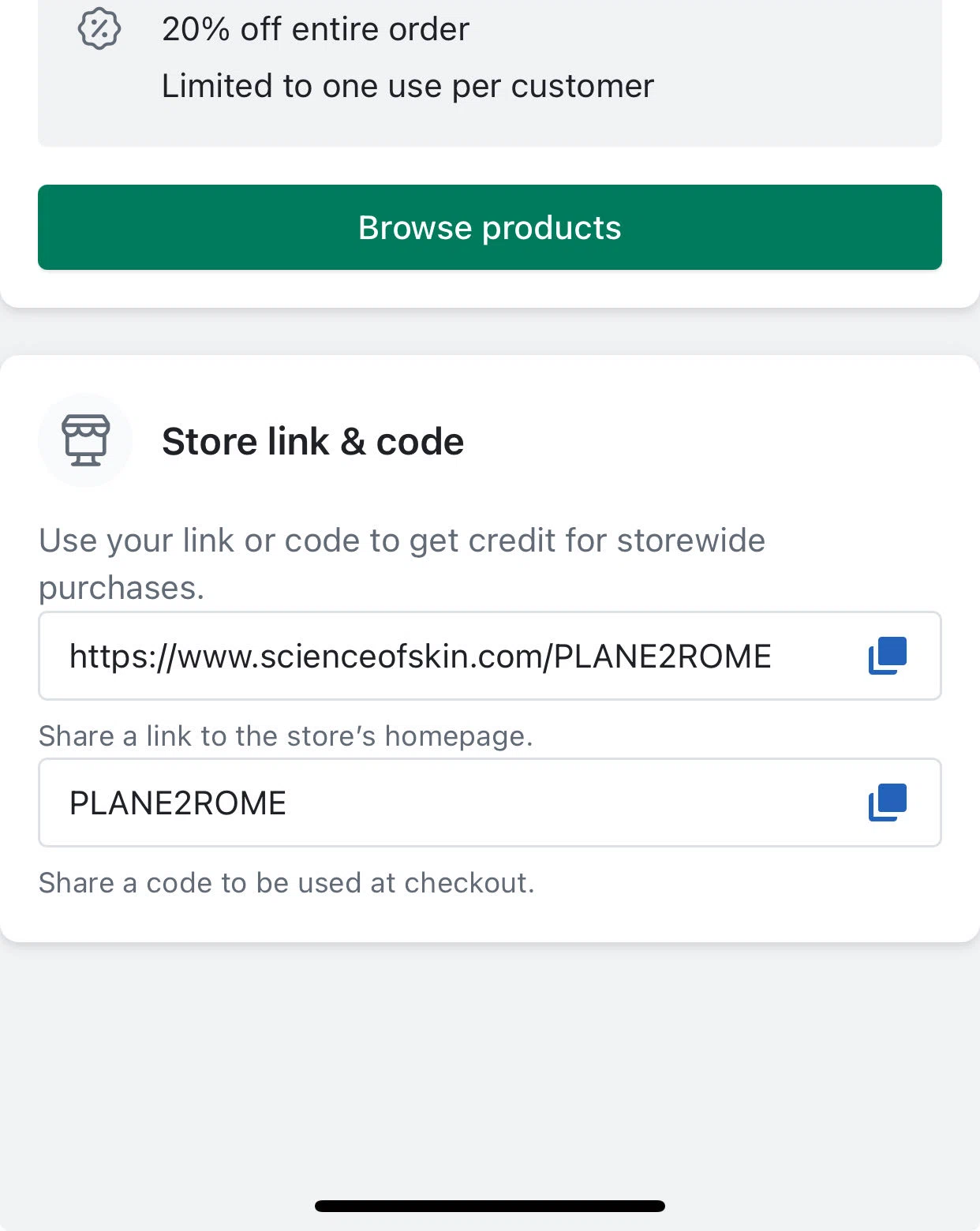 Science of Skin discount code screenshot showing code PLANE2ROME applied at Science of Skin checkout page. Uploaded by SimplyCodes community member ManuTrend on Sep 17, 2025