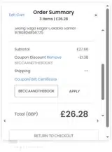 BECCAANDTHEBOOKS coupon verification screenshot