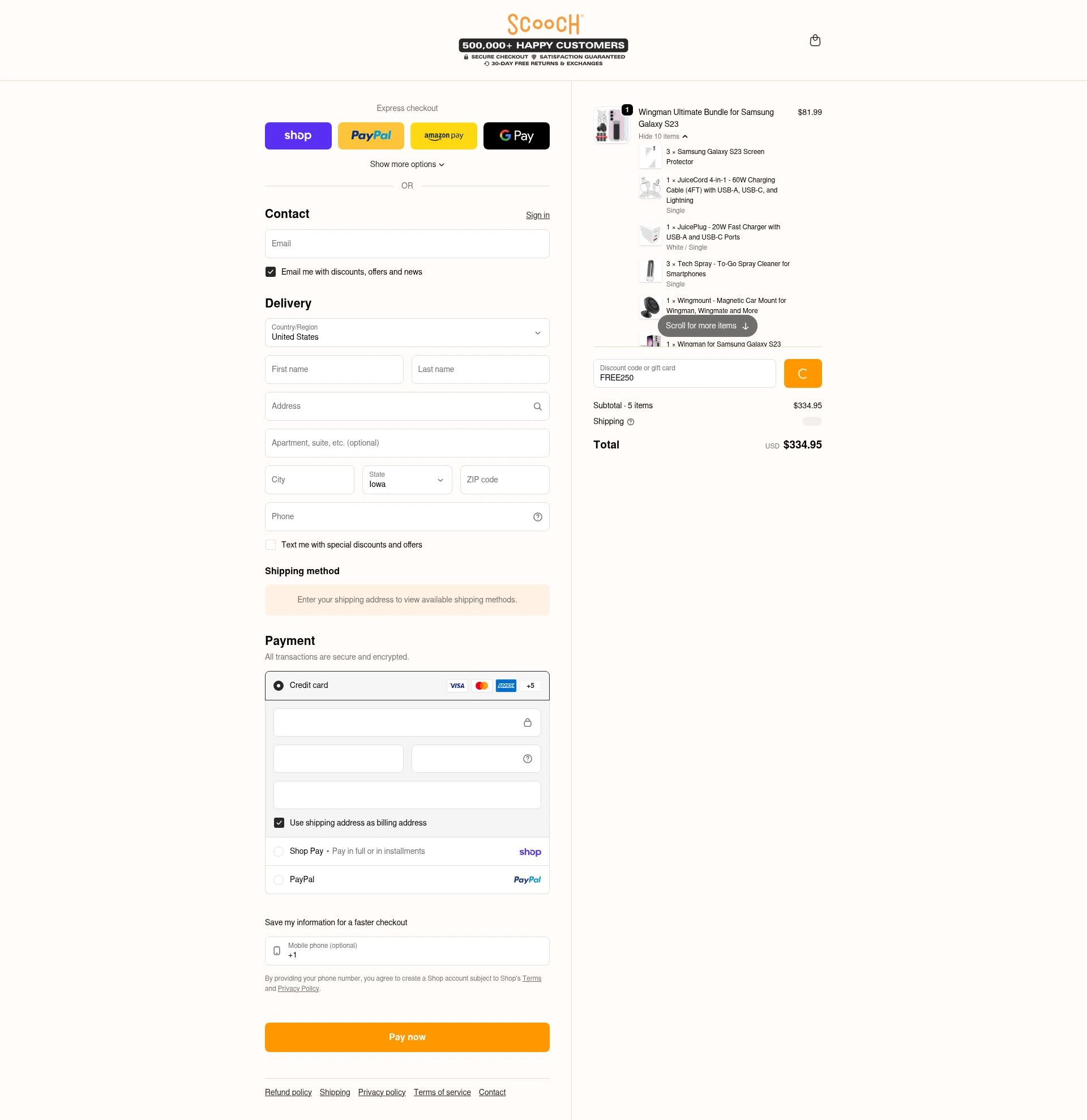 Scooch checkout page showing Scooch discount code box | Screenshot taken by SimplyCodes community member on Jan 30, 2026
