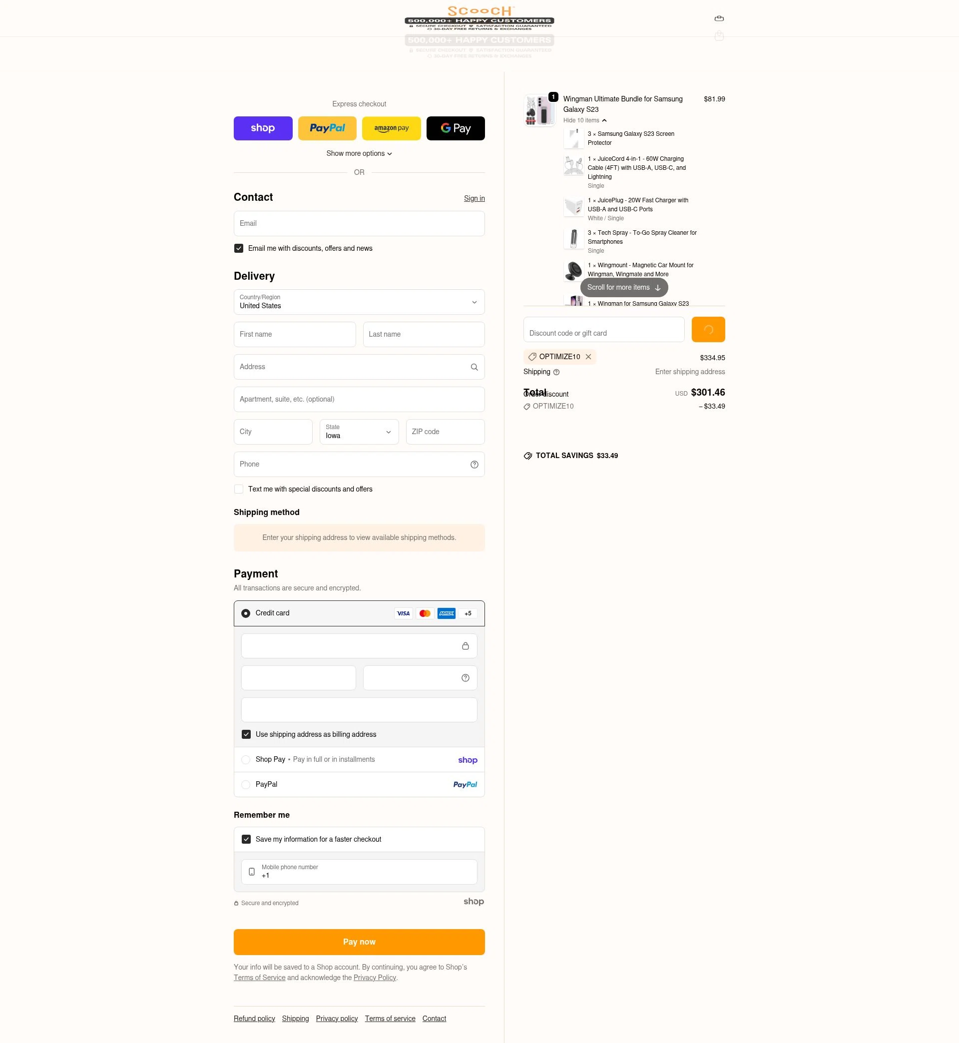 Scooch checkout page showing Scooch discount code box | Screenshot taken by SimplyCodes community member on Jan 26, 2026
