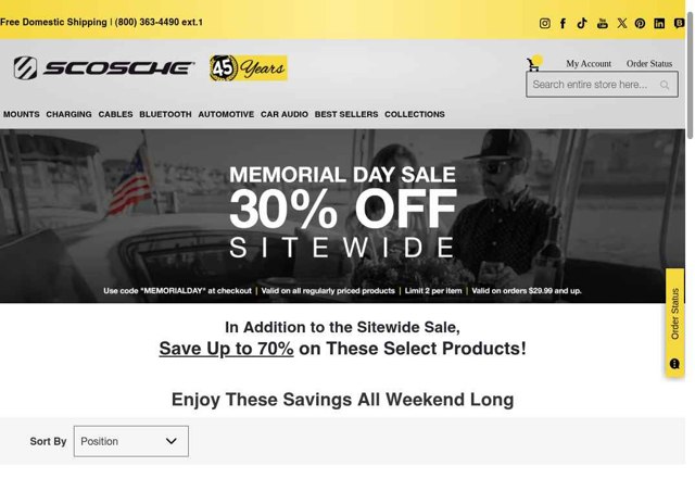 Scosche checkout page showing Scosche promo code box | Screenshot taken by SimplyCodes community member on Jun 12, 2025