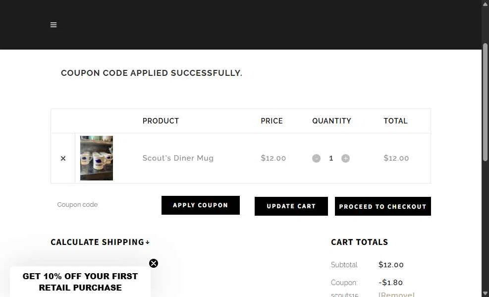 Scout's Barbershop checkout page showing Scout's Barbershop promo code box | Screenshot taken by SimplyCodes community member on Jul 16, 2025