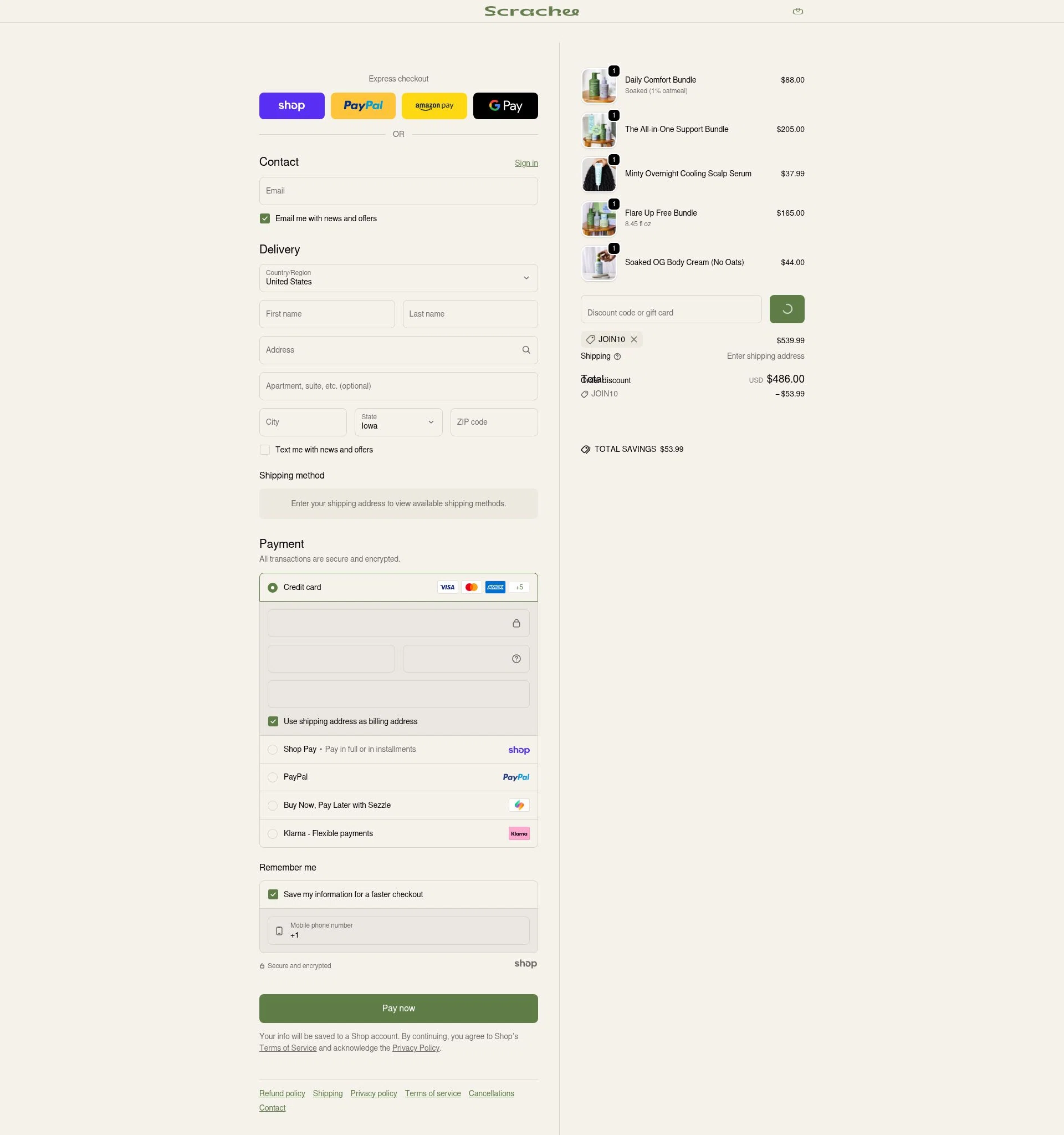 Scrachee checkout page showing Scrachee promo code box | Screenshot taken by SimplyCodes community member on Jan 25, 2026