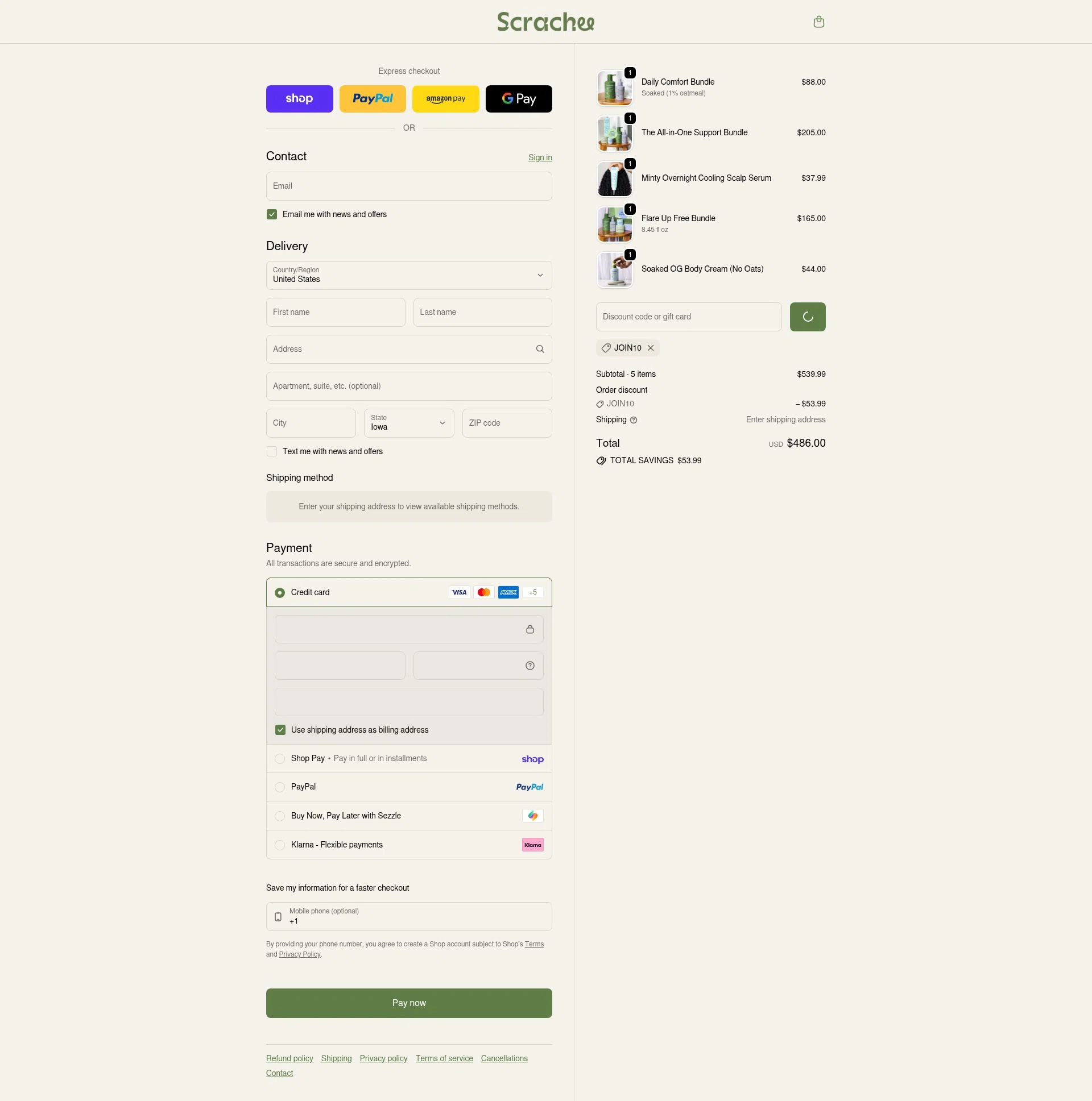 Scrachee checkout page showing Scrachee promo code box | Screenshot taken by SimplyCodes community member on Feb 3, 2026