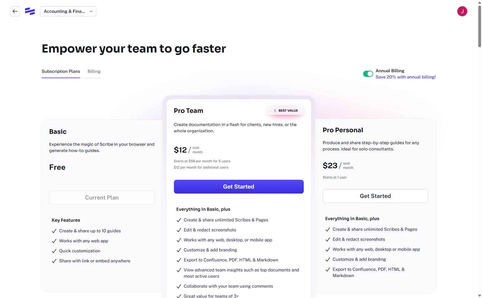 Scribe checkout page showing Scribe promo code box | Screenshot taken by SimplyCodes community member on Jan 29, 2026