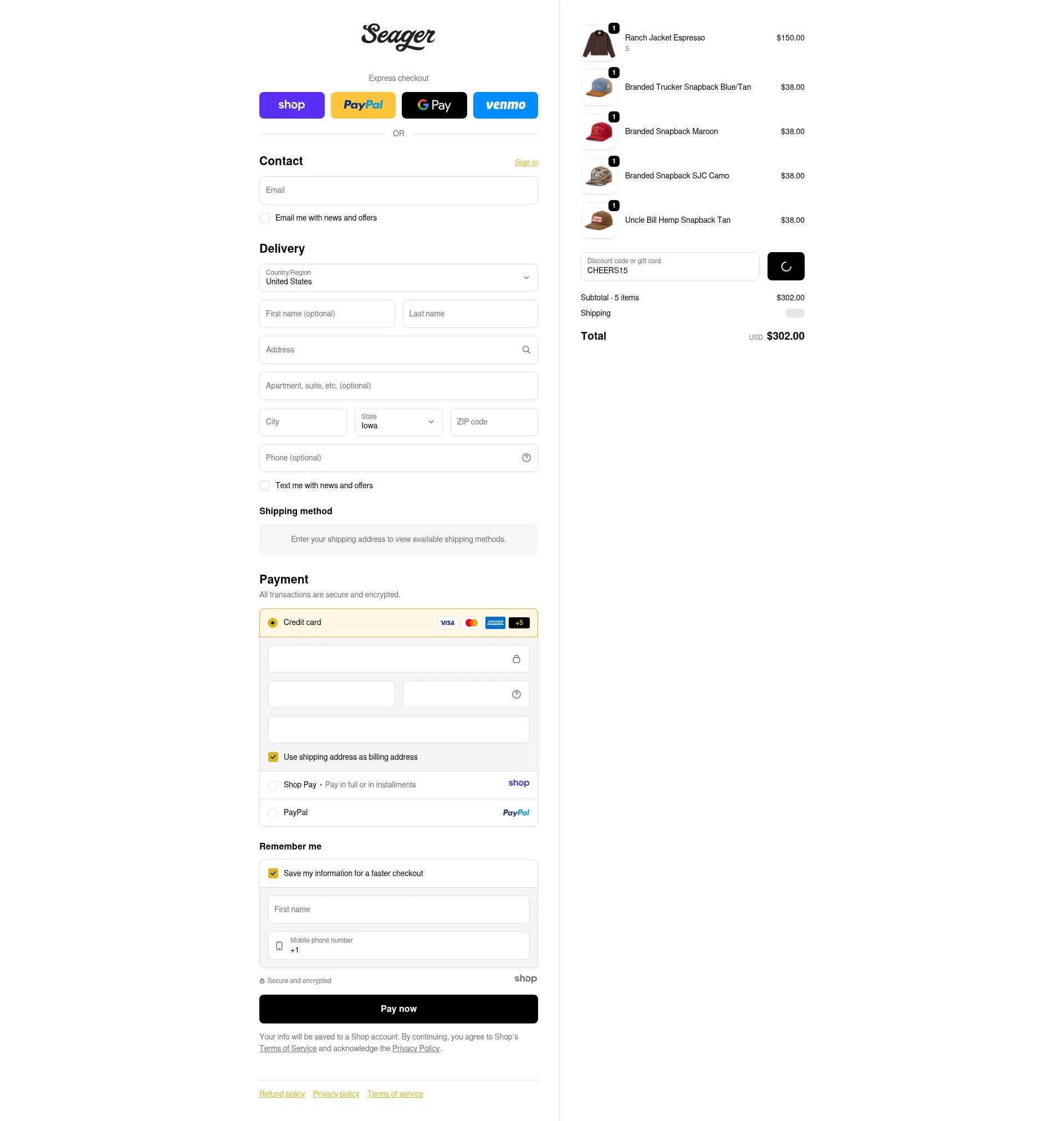 Seager checkout page showing Seager discount code box | Screenshot taken by SimplyCodes community member on Jan 11, 2026