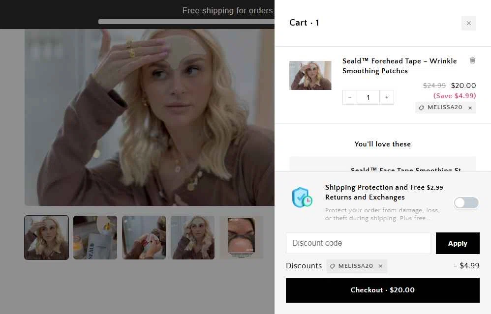 Seald Wellness checkout page showing Seald Wellness promo code box | Screenshot taken by SimplyCodes community member on Dec 12, 2025