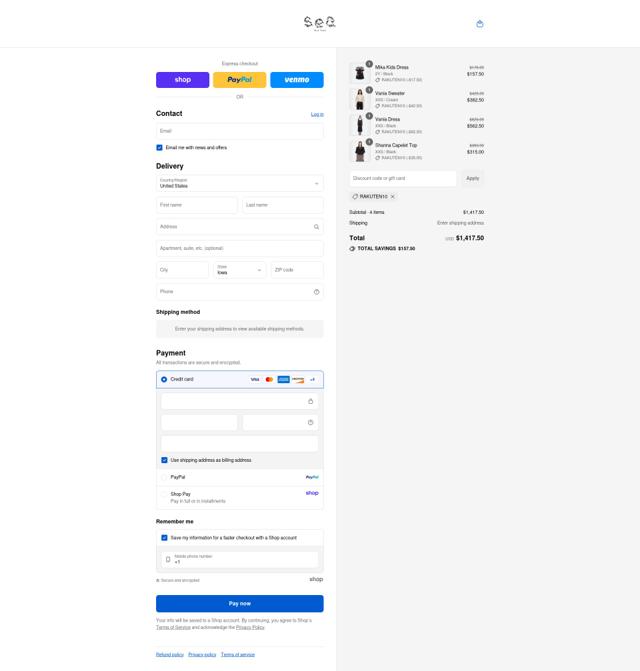 Sea New York checkout page showing Sea New York promo code box | Screenshot taken by SimplyCodes community member on Sep 4, 2025