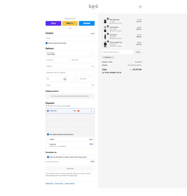 Sea New York checkout page showing Sea New York promo code box | Screenshot taken by SimplyCodes community member on Sep 4, 2025
