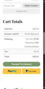 sale10 coupon verification screenshot
