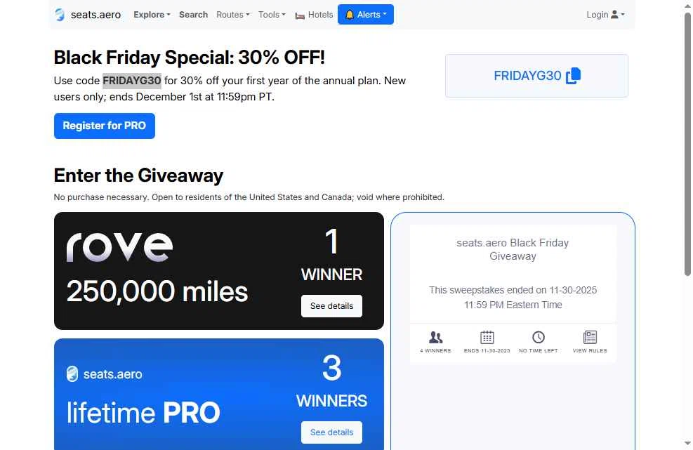 Seats.aero checkout page showing Seats.aero promo code box | Screenshot taken by SimplyCodes community member on Dec 8, 2025