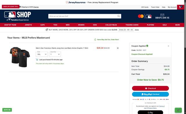 Seattle Mariners checkout page showing Seattle Mariners promo code box | Screenshot taken by SimplyCodes community member on Sep 30, 2025