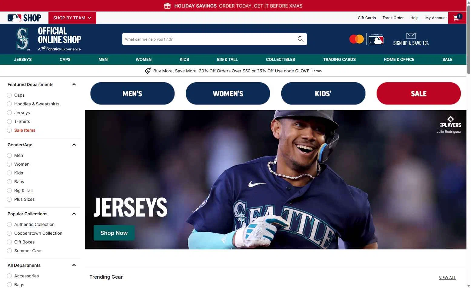 Seattle Mariners checkout page showing Seattle Mariners promo code box | Screenshot taken by SimplyCodes community member on Dec 16, 2025