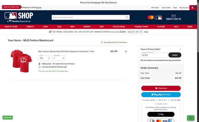 Seattle Mariners checkout page showing Seattle Mariners promo code box | Screenshot taken by SimplyCodes community member on Sep 30, 2025