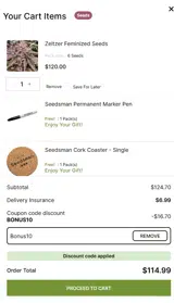 BONUS10 coupon verification screenshot