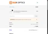 Seek Optics coupon verification screenshot