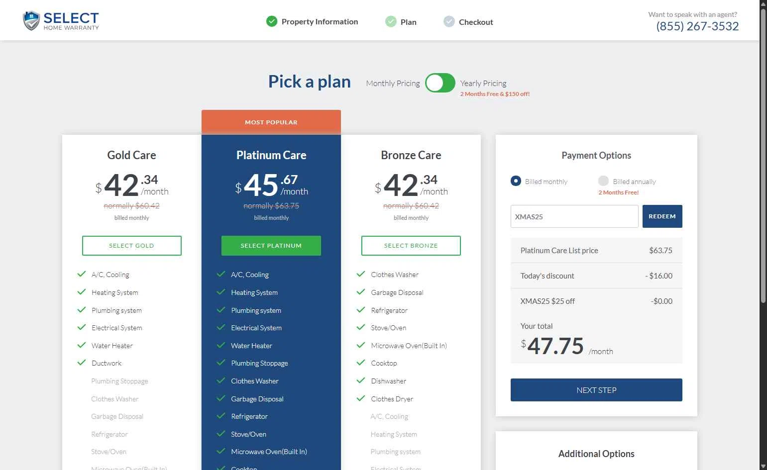 Select Home Warranty checkout page showing Select Home Warranty promo code box | Screenshot taken by SimplyCodes community member on Jul 24, 2025