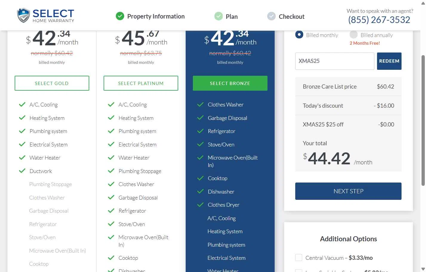 Select Home Warranty checkout page showing Select Home Warranty promo code box | Screenshot taken by SimplyCodes community member on Aug 28, 2025