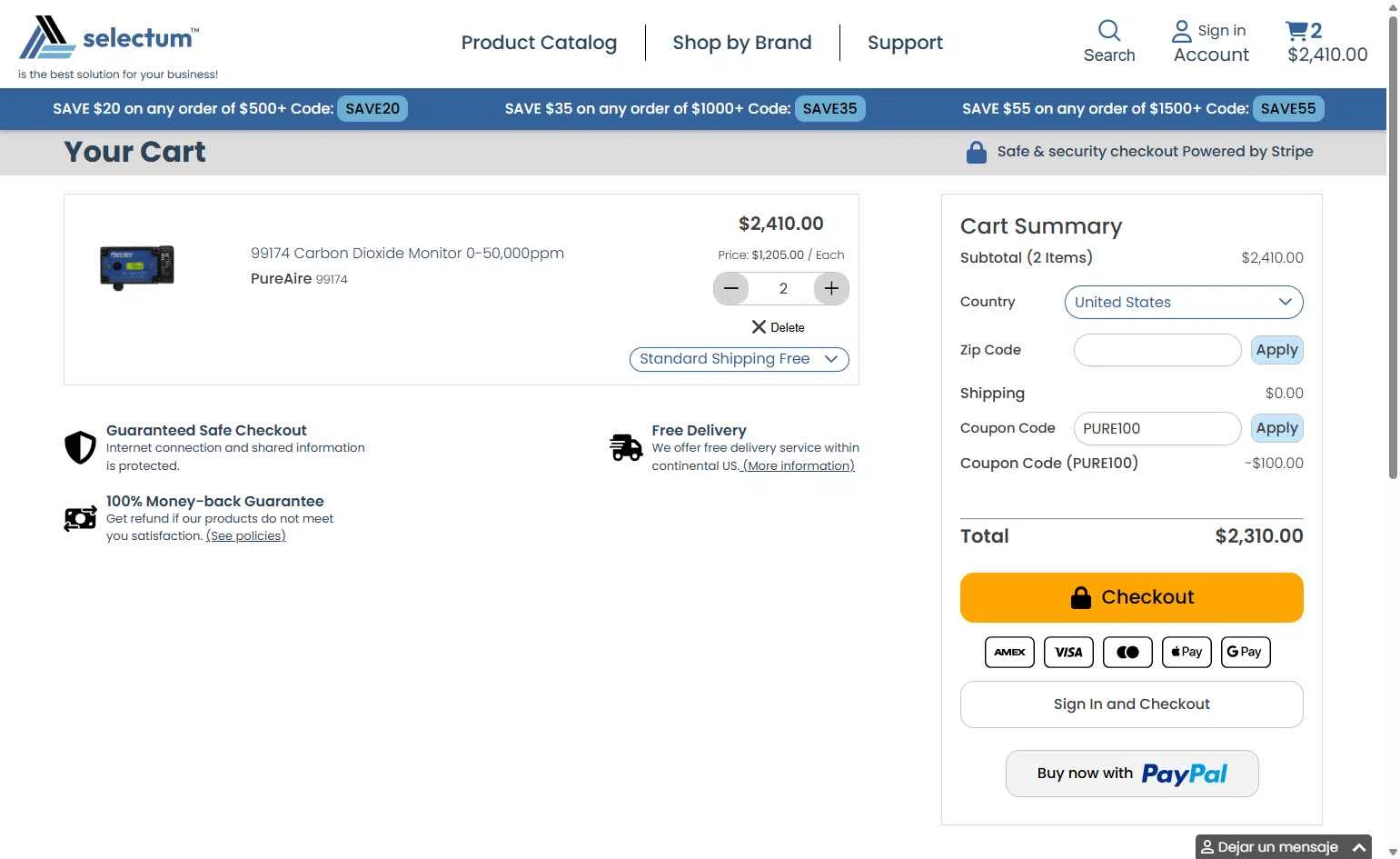 Selectum checkout page showing Selectum promo code box | Screenshot taken by SimplyCodes community member on Sep 21, 2025