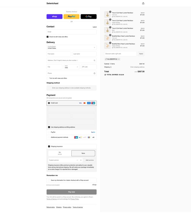 Selenichast checkout page showing Selenichast discount code box | Screenshot taken by SimplyCodes community member on Sep 3, 2025