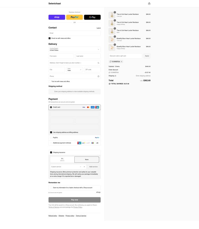 Selenichast checkout page showing Selenichast discount code box | Screenshot taken by SimplyCodes community member on Sep 3, 2025
