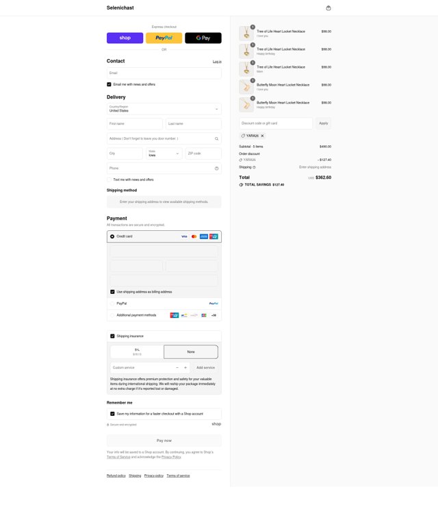 Selenichast checkout page showing Selenichast discount code box | Screenshot taken by SimplyCodes community member on Sep 3, 2025