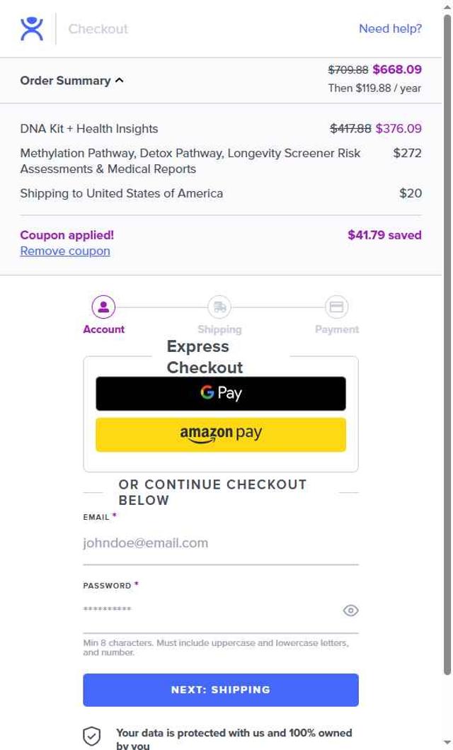 SelfDecode checkout page showing SelfDecode coupon code box | Screenshot taken by SimplyCodes community member on Jul 30, 2025