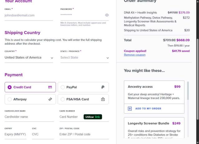 SelfDecode checkout page showing SelfDecode coupon code box | Screenshot taken by SimplyCodes community member on Aug 28, 2025