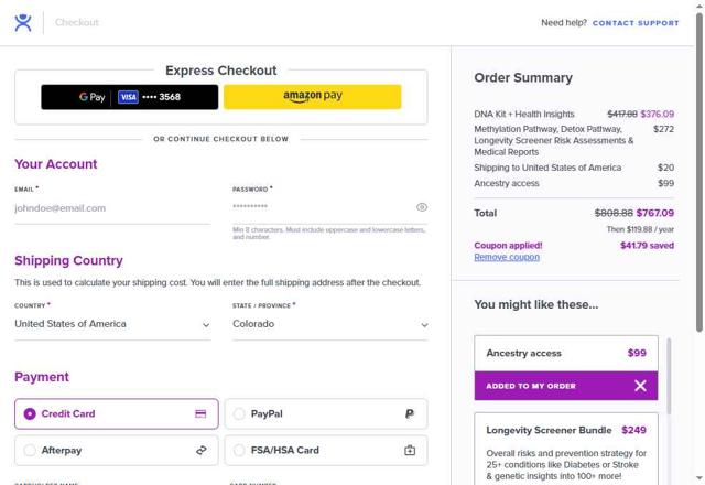 SelfDecode checkout page showing SelfDecode coupon code box | Screenshot taken by SimplyCodes community member on Aug 28, 2025
