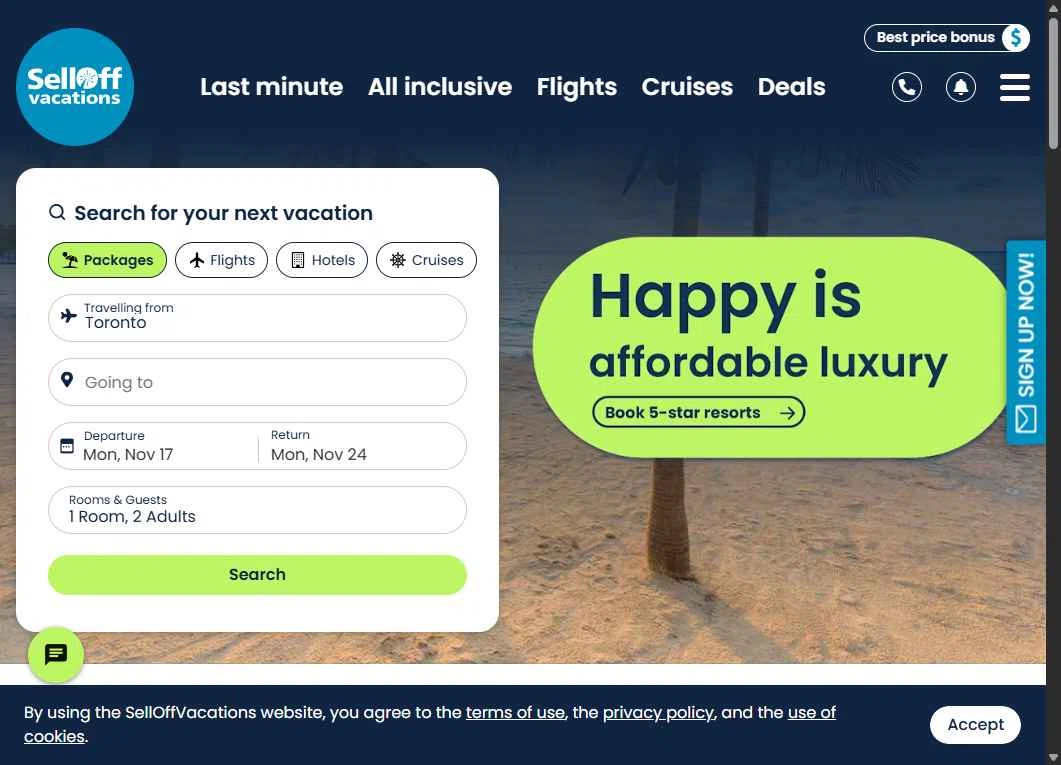SellOffVacations checkout page showing SellOffVacations promo code box | Screenshot taken by SimplyCodes community member on Nov 16, 2025