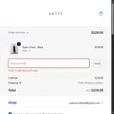 Selvi coupon verification screenshot