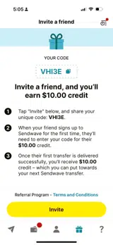 Sendwave coupon verification screenshot
