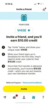 Sendwave coupon verification screenshot