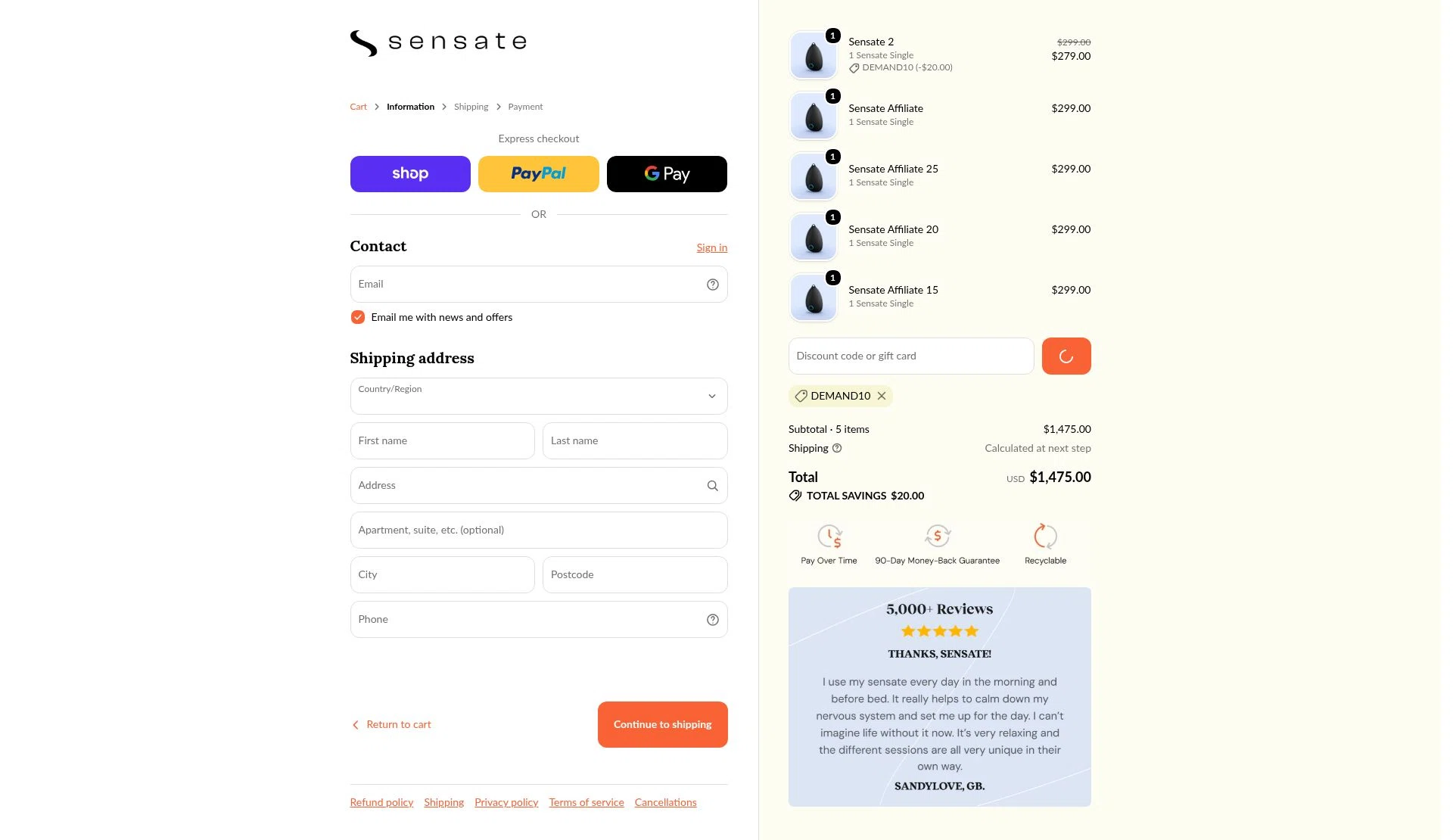 Sensate Promo Codes - $20 Off (3 Verified) Jul 2026