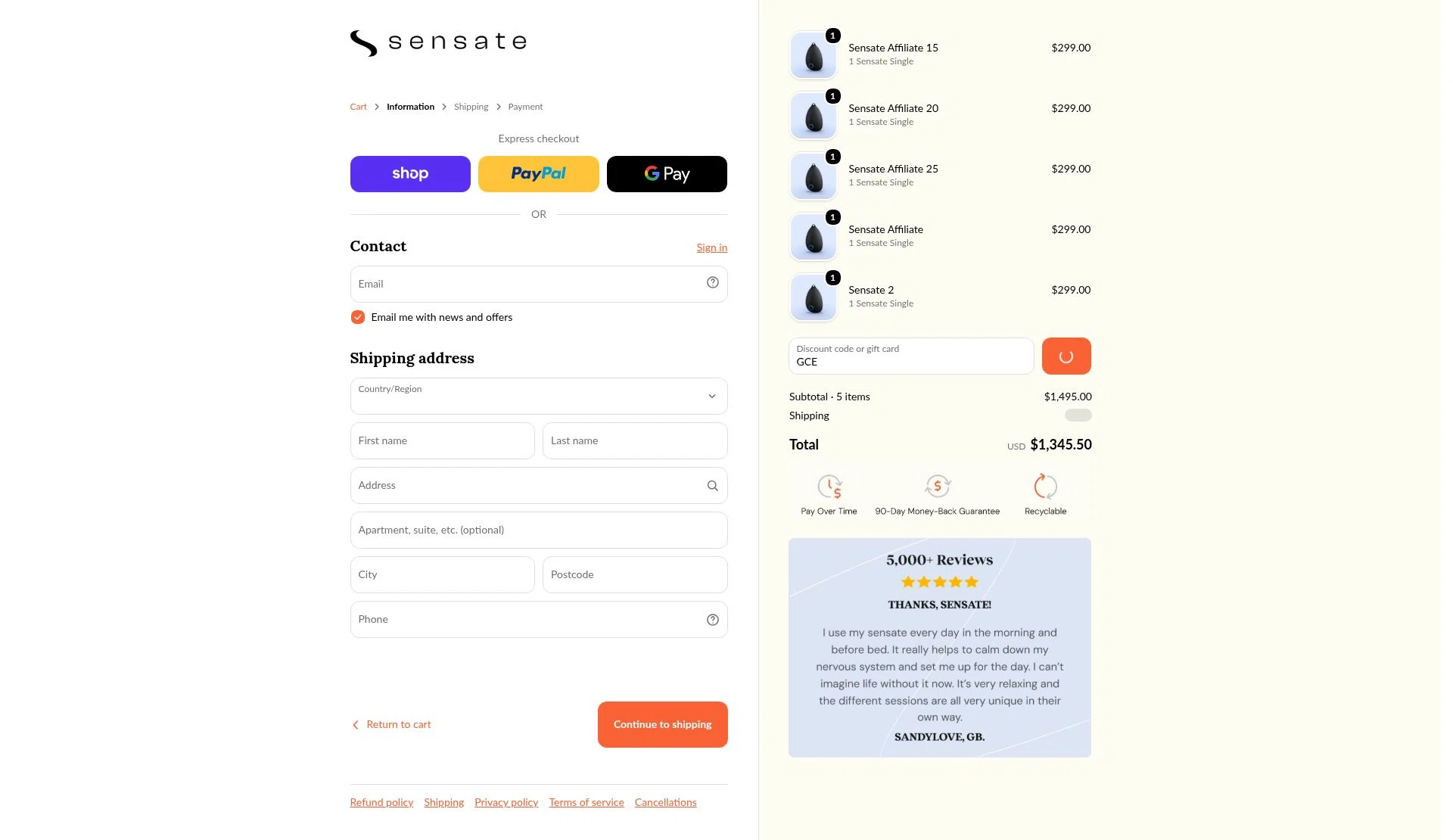 Sensate Promo Codes - $20 Off (3 Verified) Aug 2026