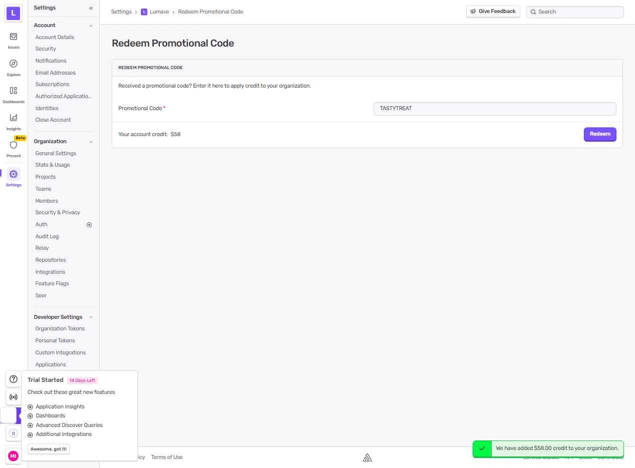 Sentry checkout page showing Sentry promo code box | Screenshot taken by SimplyCodes community member on Dec 18, 2025