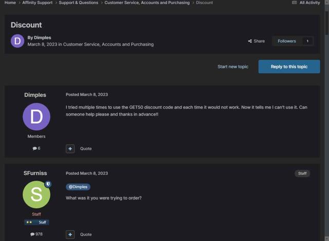 Affinity checkout page showing Affinity discount code box | Screenshot taken by SimplyCodes community member on Jul 21, 2025