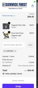 LABORDAY coupon verification screenshot