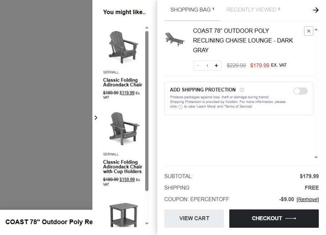 Serwall checkout page showing Serwall coupon code box | Screenshot taken by SimplyCodes community member on Aug 18, 2025