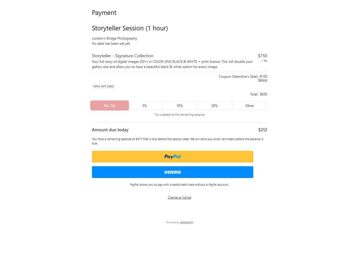 Session Technologies checkout page showing Session Technologies promo code box | Screenshot taken by SimplyCodes community member on Aug 26, 2025